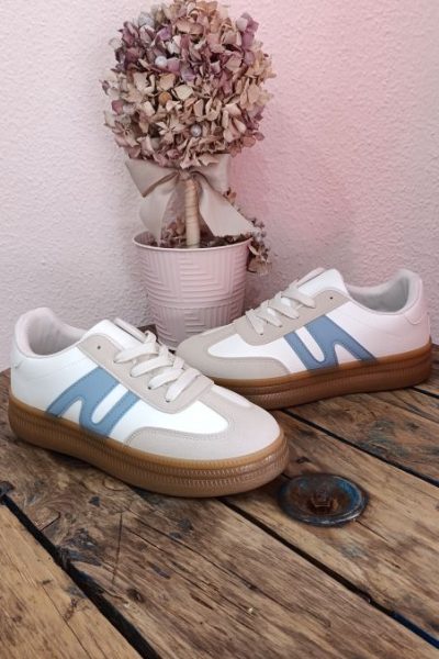 Zapatilla Blanca y Azul